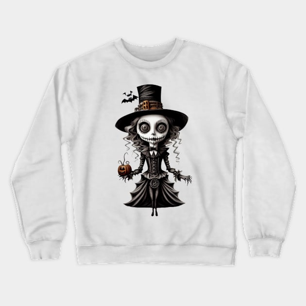 Spooky Halloween Girl Crewneck Sweatshirt by KVApparelLLC